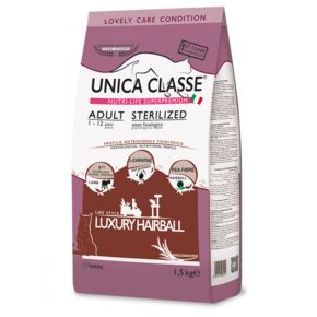 Корм Unica Classe Sterilised Adult Hairball Lamb - Уника Классе для взрослых стерилизованных кошек с ягненком